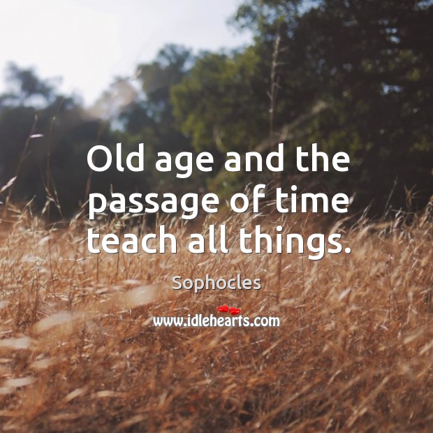 Old age and the passage of time teach all things. Image