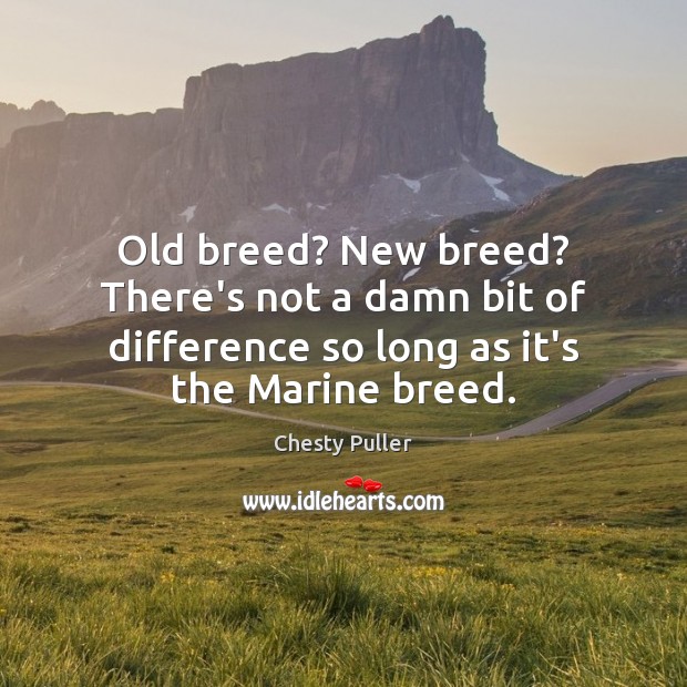 Old breed? New breed? There’s not a damn bit of difference so Image