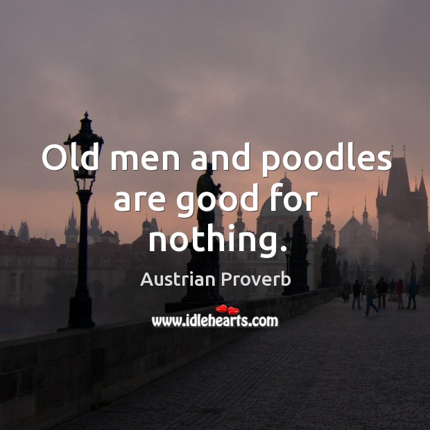 Old men and poodles are good for nothing. Austrian Proverbs Image