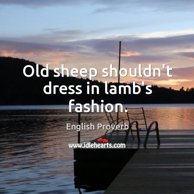 Old sheep shouldn’t dress in lamb’s fashion. English Proverbs Image