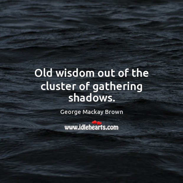 Old wisdom out of the cluster of gathering shadows. 