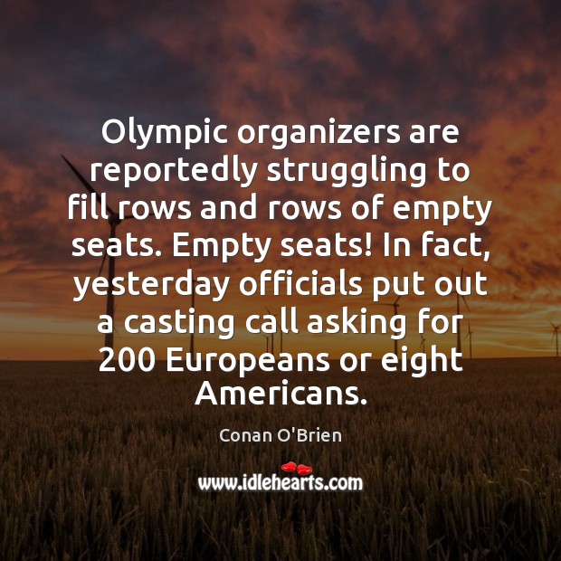Olympic organizers are reportedly struggling to fill rows and rows of empty Image