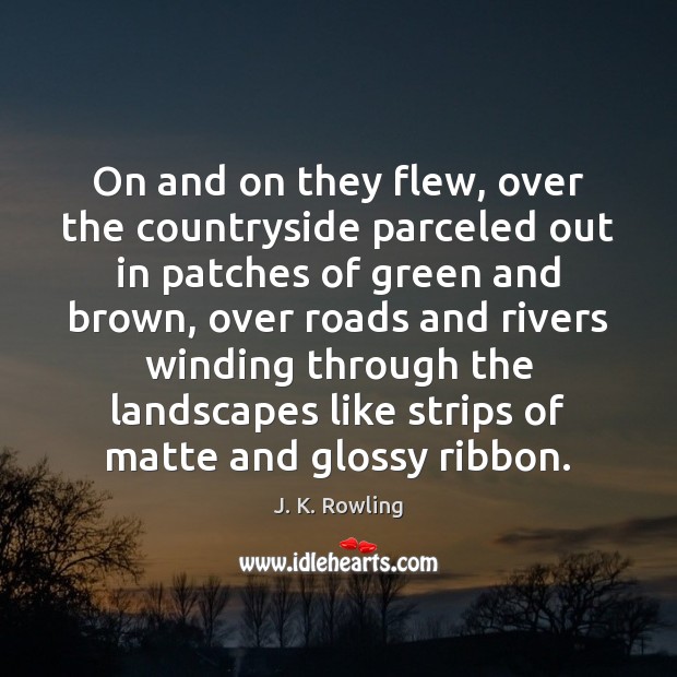 On and on they flew, over the countryside parceled out in patches Image