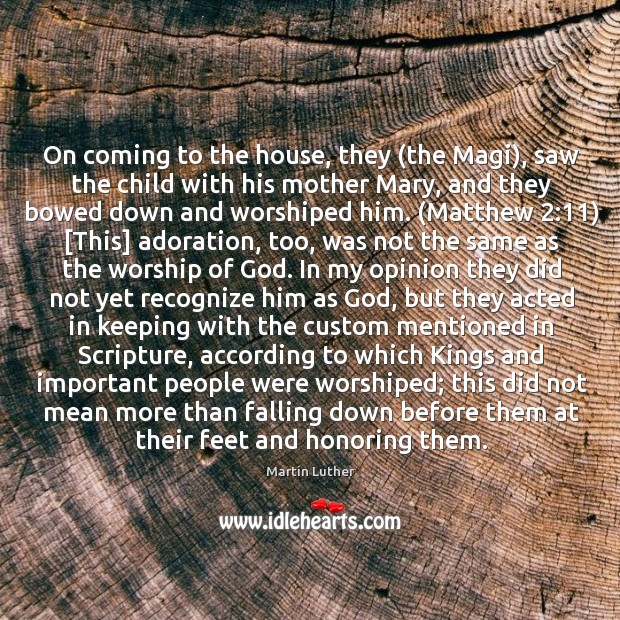 On coming to the house, they (the Magi), saw the child with Image