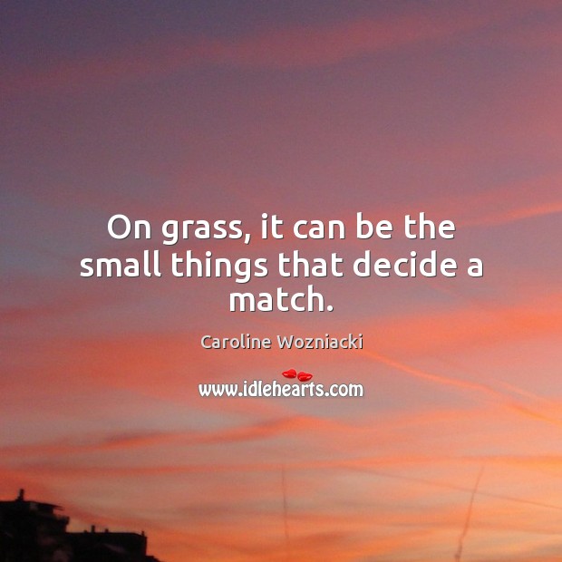 On grass, it can be the small things that decide a match. Caroline Wozniacki Picture Quote
