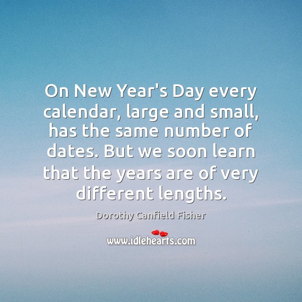On New Year’s Day every calendar, large and small, has the same Image