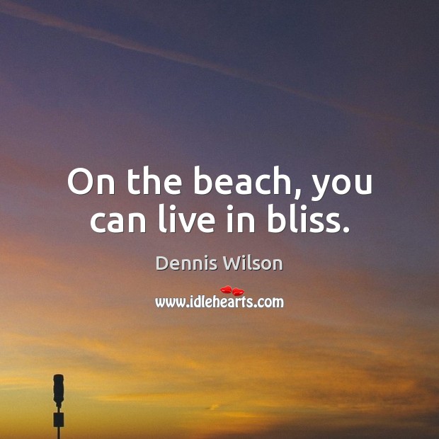 On the beach, you can live in bliss. Dennis Wilson Picture Quote