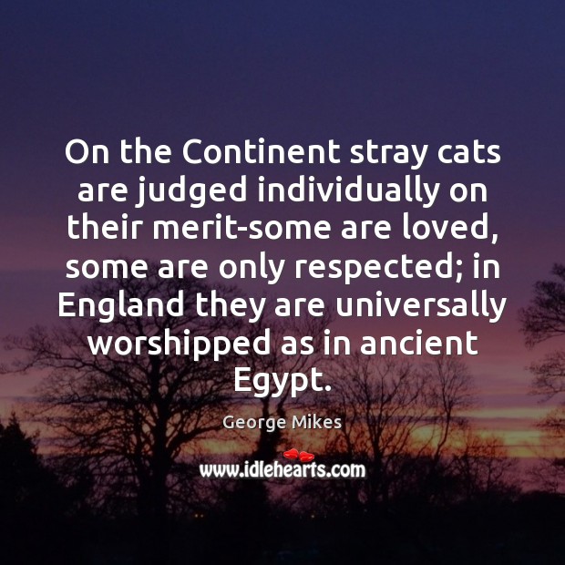On the Continent stray cats are judged individually on their merit-some are Image