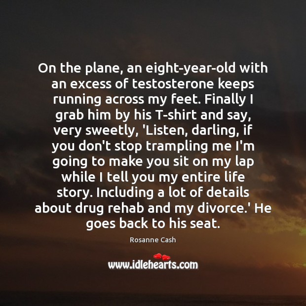 On the plane, an eight-year-old with an excess of testosterone keeps running Divorce Quotes Image