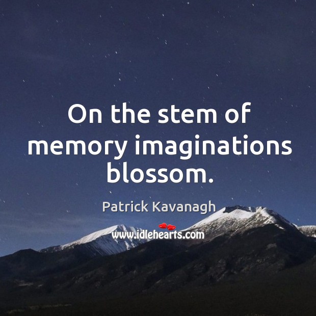 On the stem of memory imaginations blossom. Image