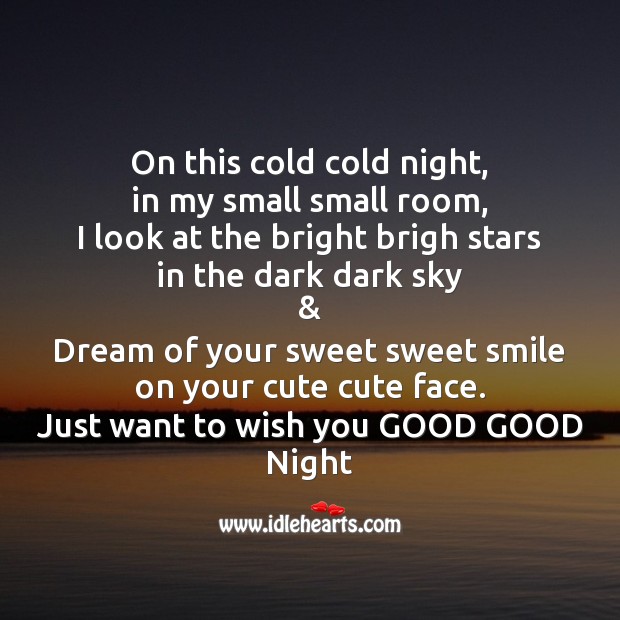 On this cold cold night Good Night Quotes Image