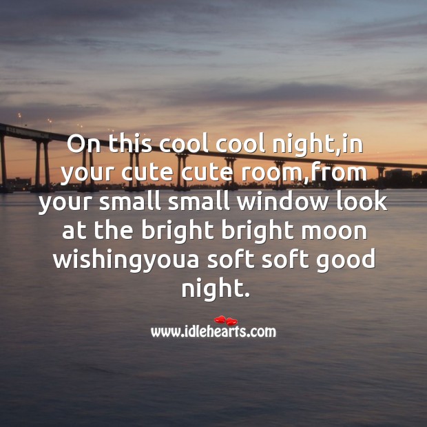 On this cool cool night Good Night Messages Image