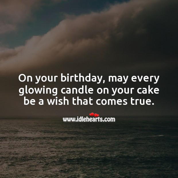 On your birthday, may every glowing candle on your cake be a wish that comes true. Happy Birthday Wishes Image