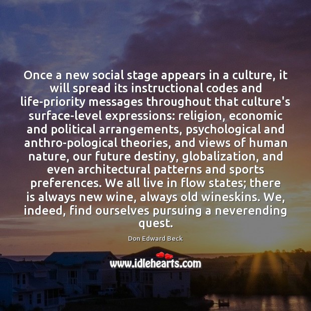 Once a new social stage appears in a culture, it will spread Image
