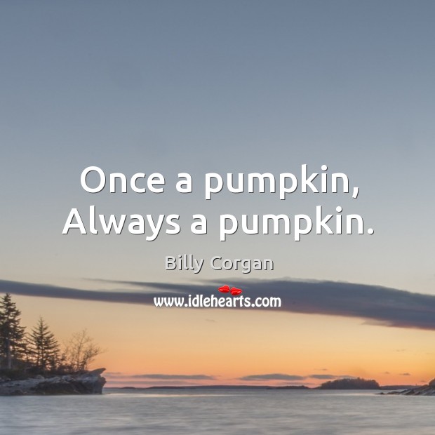 Once a pumpkin, Always a pumpkin. Billy Corgan Picture Quote