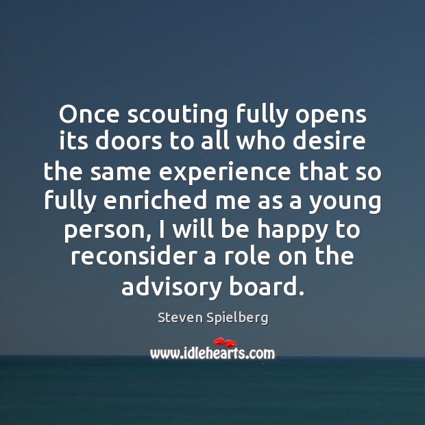 Once scouting fully opens its doors to all who desire the same Image