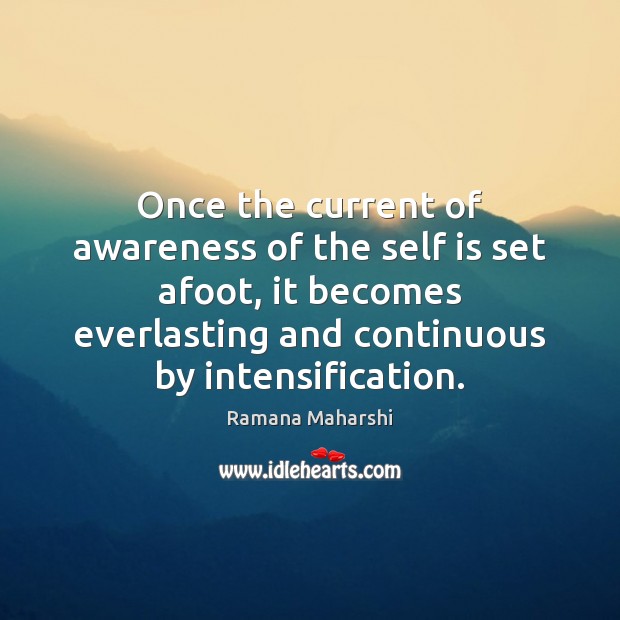 Once the current of awareness of the self is set afoot, it Ramana Maharshi Picture Quote