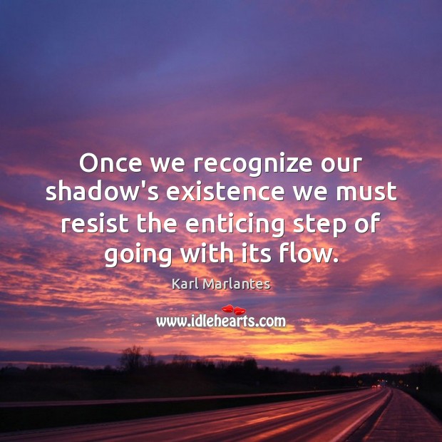 Once we recognize our shadow’s existence we must resist the enticing step Karl Marlantes Picture Quote