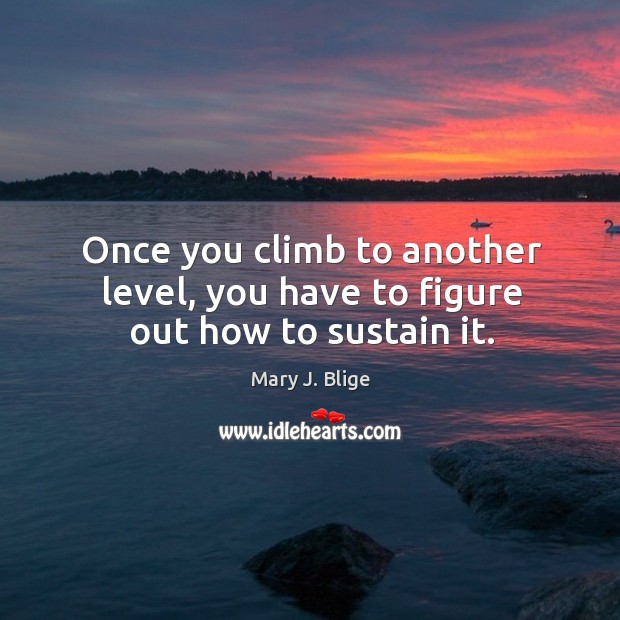 Once you climb to another level, you have to figure out how to sustain it. Mary J. Blige Picture Quote