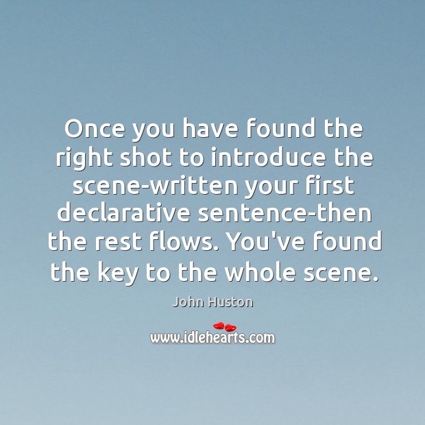 Once you have found the right shot to introduce the scene-written your Image