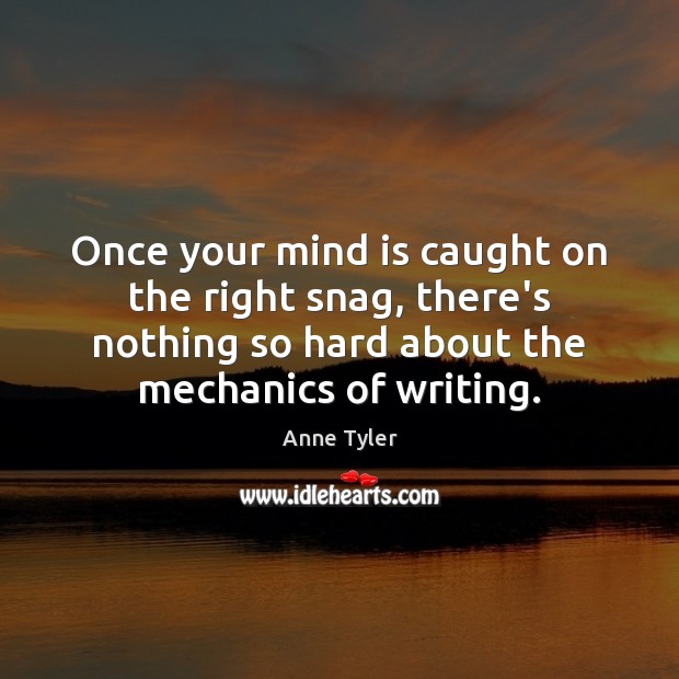 Once your mind is caught on the right snag, there’s nothing so Anne Tyler Picture Quote