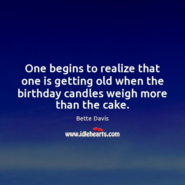 One begins to realize that one is getting old when the birthday Image