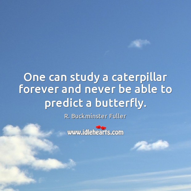 One can study a caterpillar forever and never be able to predict a butterfly. R. Buckminster Fuller Picture Quote