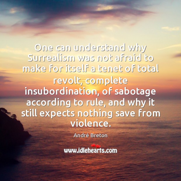 One can understand why Surrealism was not afraid to make for itself André Breton Picture Quote