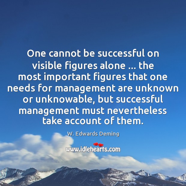 One cannot be successful on visible figures alone … the most important figures W. Edwards Deming Picture Quote