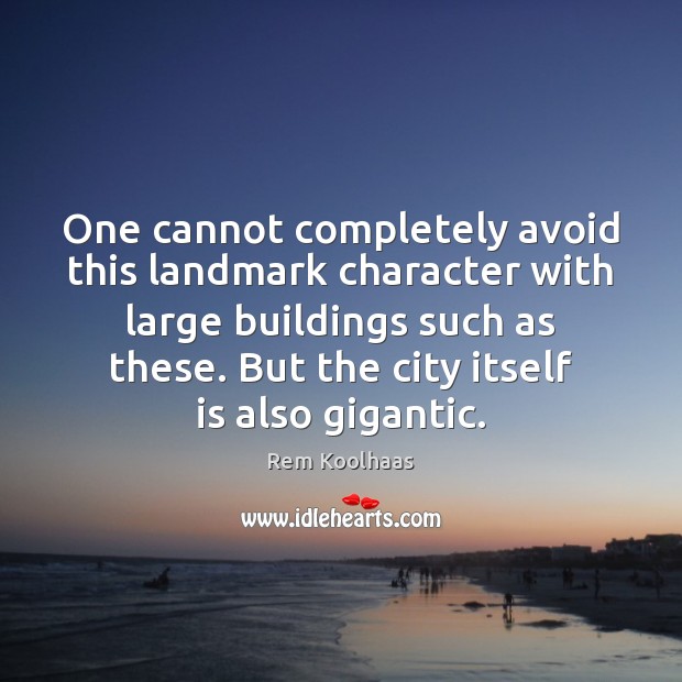 One cannot completely avoid this landmark character with large buildings such as Rem Koolhaas Picture Quote