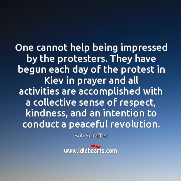 One cannot help being impressed by the protesters. Bob Schaffer Picture Quote