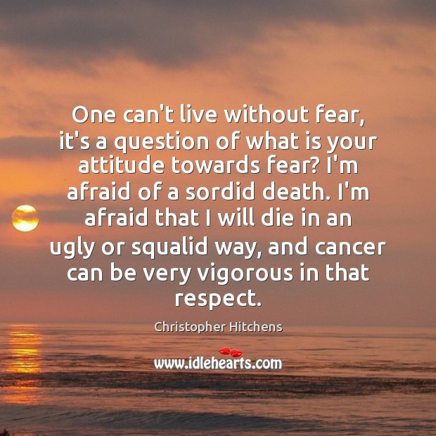 One can’t live without fear, it’s a question of what is your Image