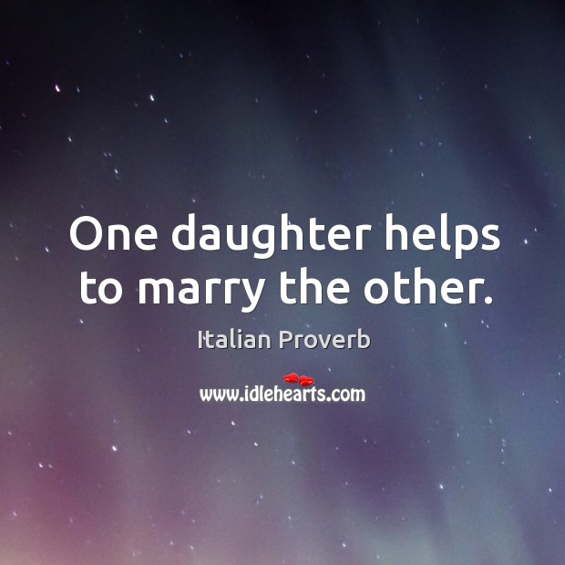 One daughter helps to marry the other. Image