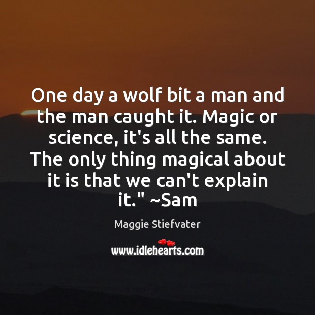 One day a wolf bit a man and the man caught it. Image