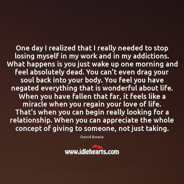 One day I realized that I really needed to stop losing myself 