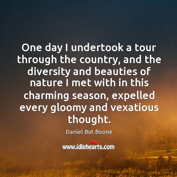 One day I undertook a tour through the country, and the diversity and beauties Daniel But Boone Picture Quote