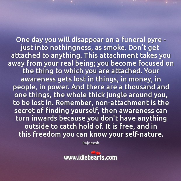 One day you will disappear on a funeral pyre – just into Image