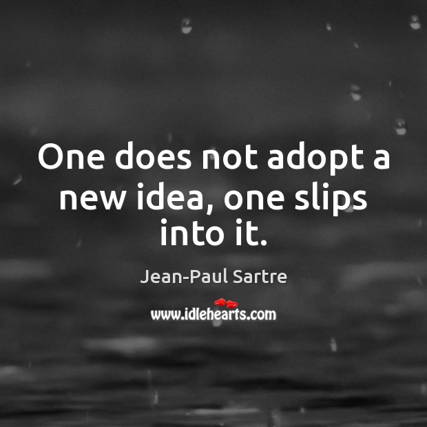 One does not adopt a new idea, one slips into it. Image