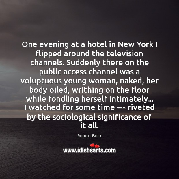 One evening at a hotel in New York I flipped around the Robert Bork Picture Quote