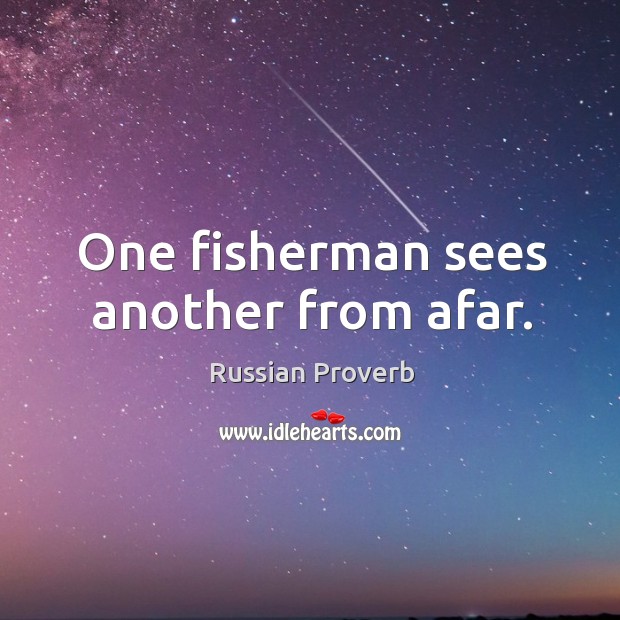 One fisherman sees another from afar. Image