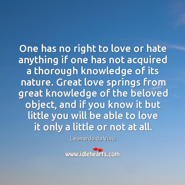 One has no right to love or hate anything if one has Image