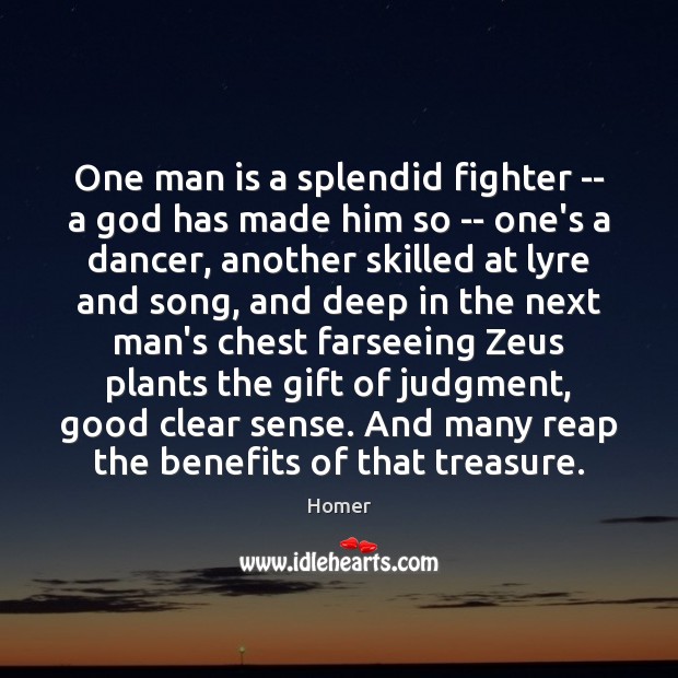 One man is a splendid fighter — a God has made him Image