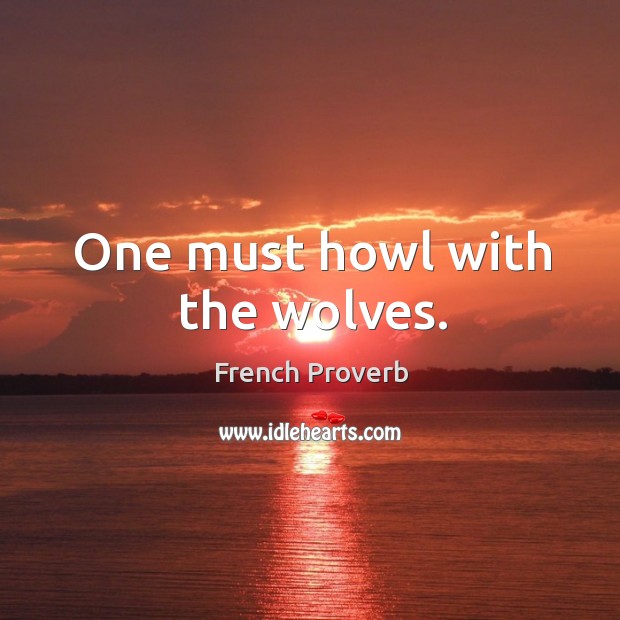 One must howl with the wolves. Image