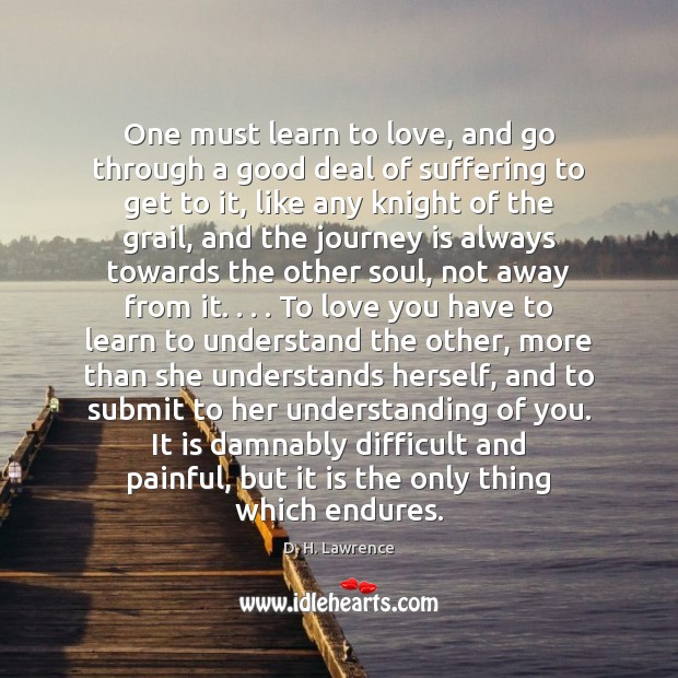 One must learn to love, and go through a good deal of Understanding Quotes Image
