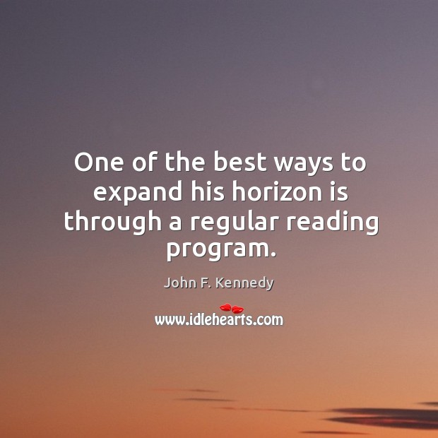 One of the best ways to expand his horizon is through a regular reading program. Image