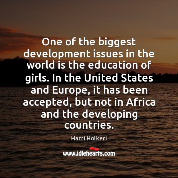One of the biggest development issues in the world is the education Image