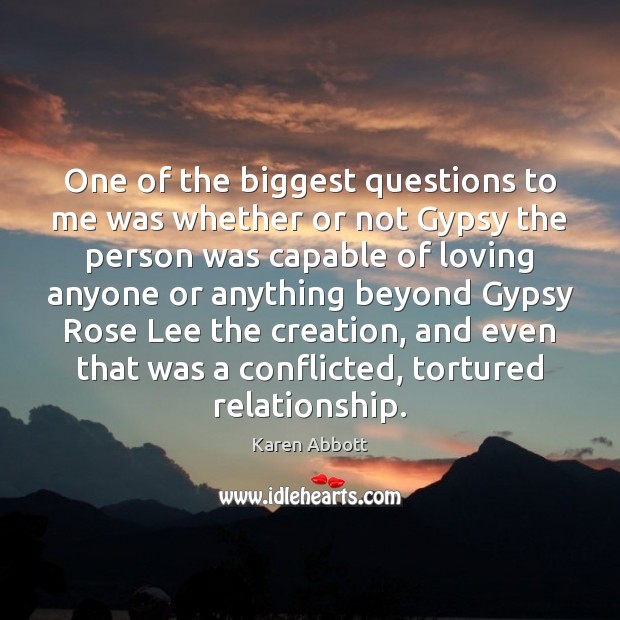 One of the biggest questions to me was whether or not Gypsy Image