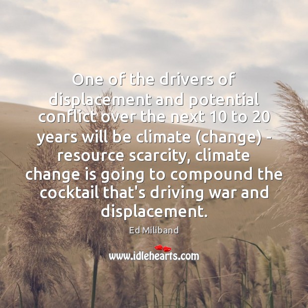One of the drivers of displacement and potential conflict over the next 10 Change Quotes Image