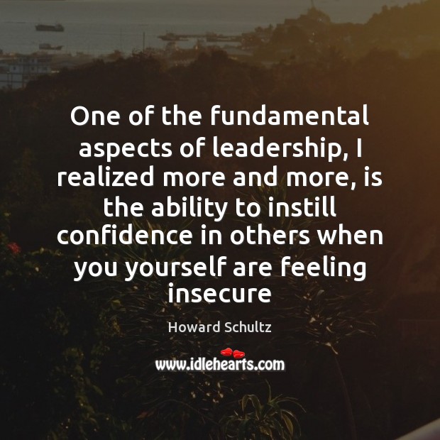 One of the fundamental aspects of leadership, I realized more and more, Confidence Quotes Image