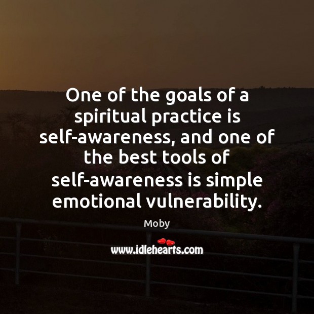 One of the goals of a spiritual practice is self-awareness, and one Moby Picture Quote